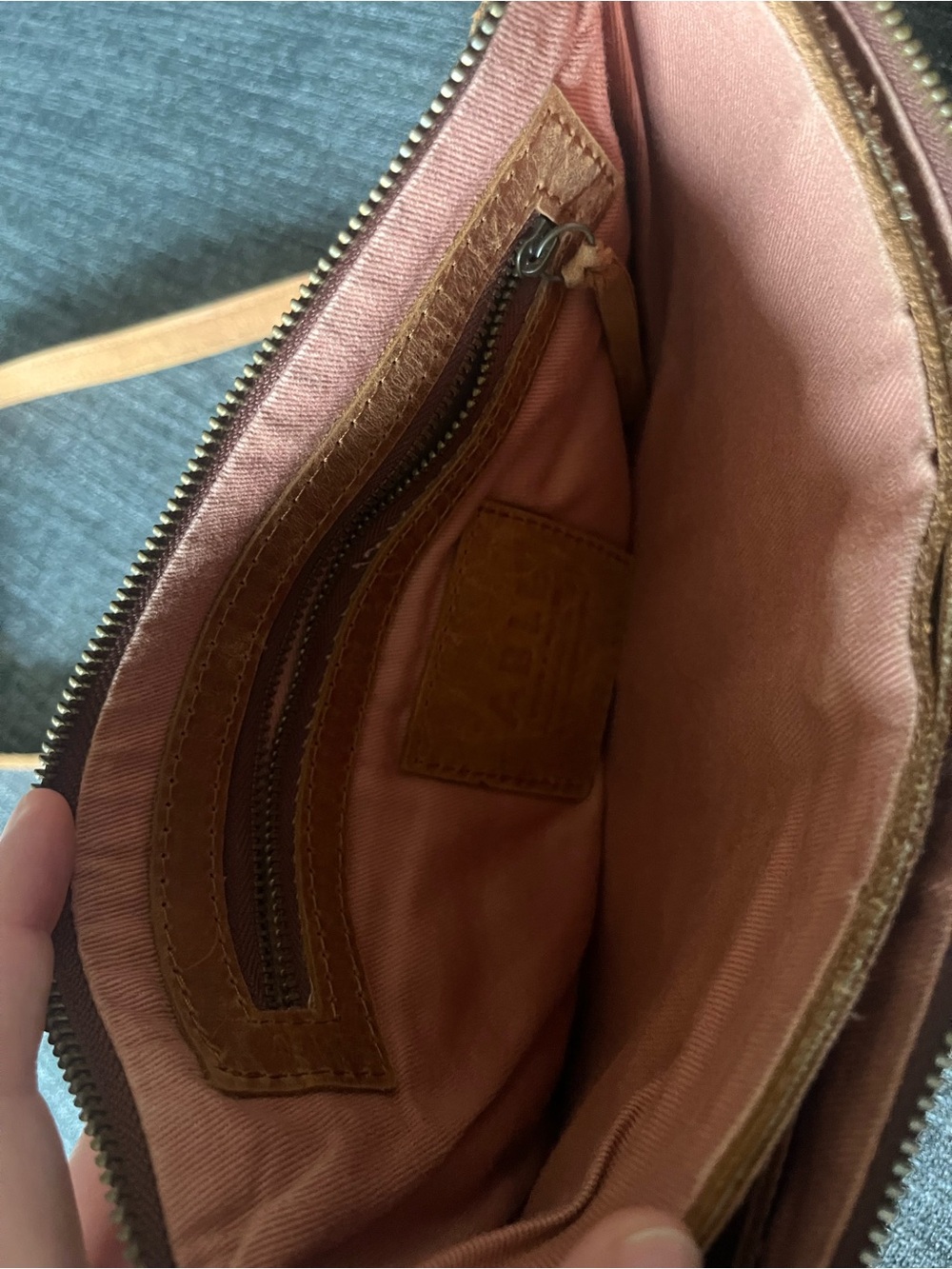 Able Brown Leather Crossbody Bag - Picture 3 of 5